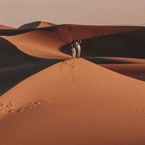 coucher de soleil dans les dunes